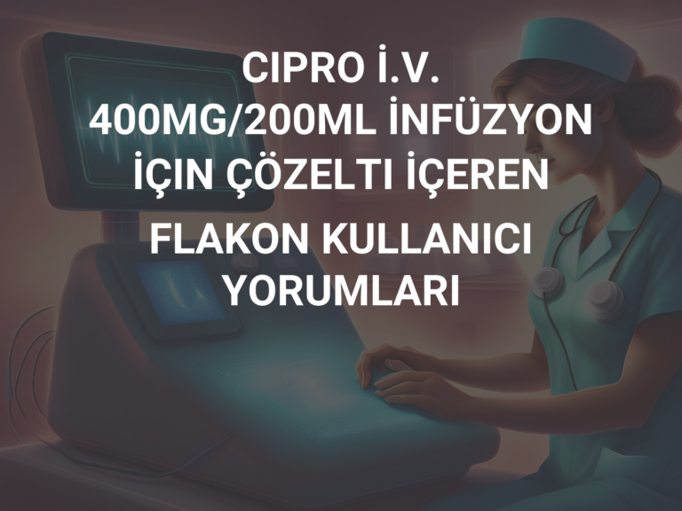 CIPRO İ.V. 400MG/200ML İNFÜZYON İÇIN ÇÖZELTI İÇEREN FLAKON KULLANICI YORUMLARI