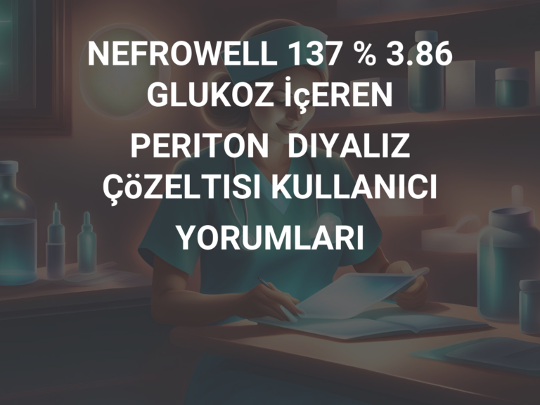 NEFROWELL 137 % 3.86 GLUKOZ İçEREN  PERITON  DIYALIZ  ÇöZELTISI KULLANICI YORUMLARI