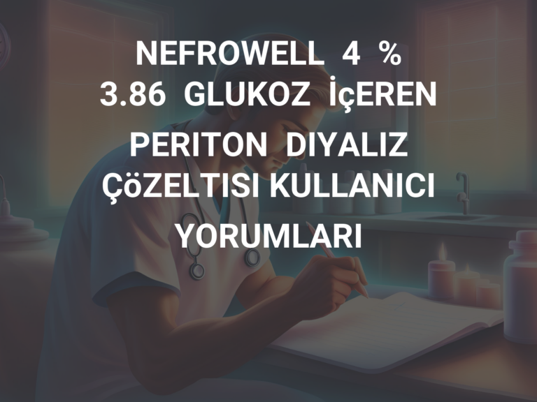 NEFROWELL  4  %  3.86  GLUKOZ  İçEREN  PERITON  DIYALIZ  ÇöZELTISI KULLANICI YORUMLARI